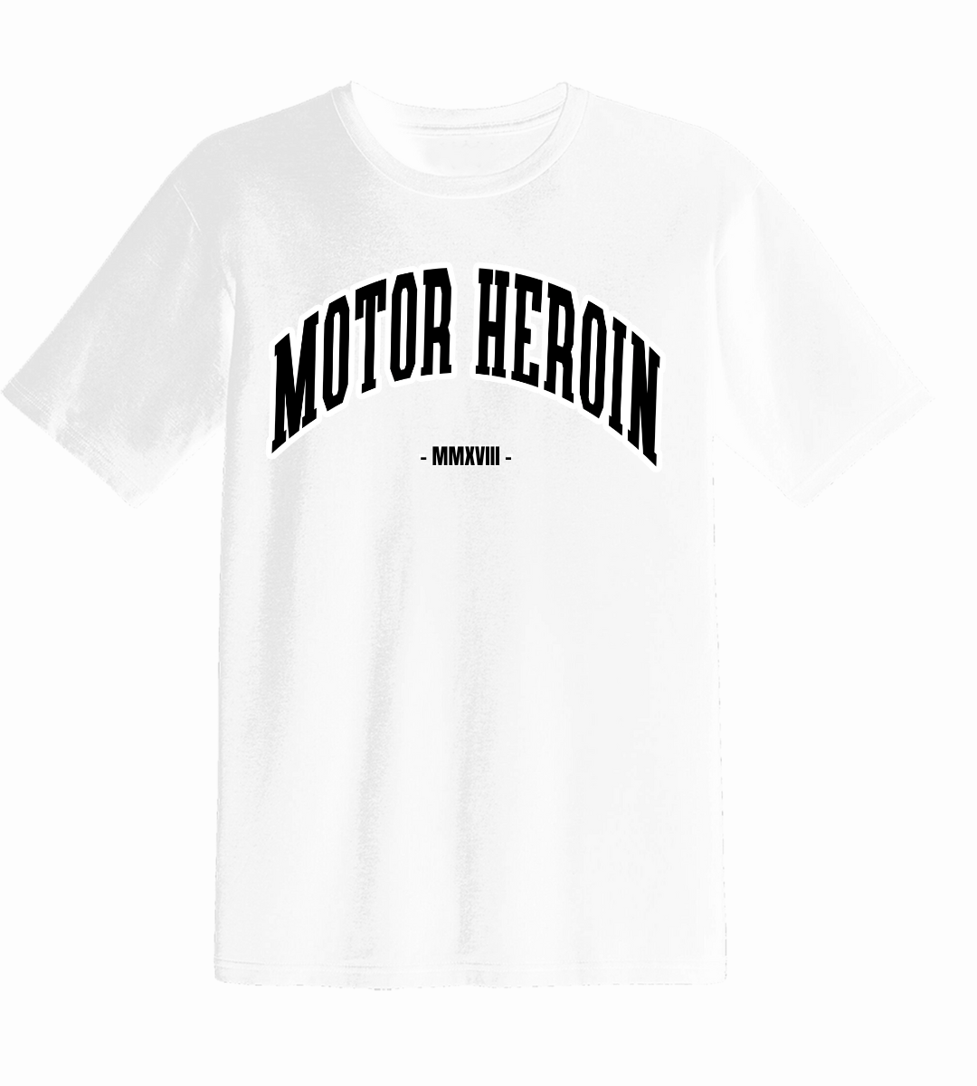 Motor Heroin College T-Shirt Weiss